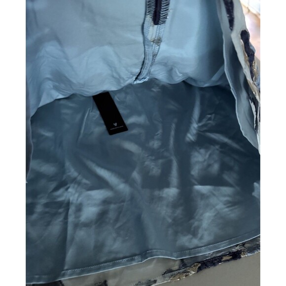 Lulu’s Cheerfully Perfect Blue Floral Jacquard Puff Sleeve Mini Dress Size M New - Picture 9 of 15